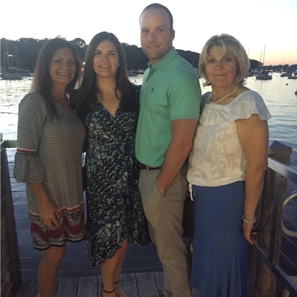 Calvin Klein Blue Floral Wrap Midi Dress - Picture 7 of 7